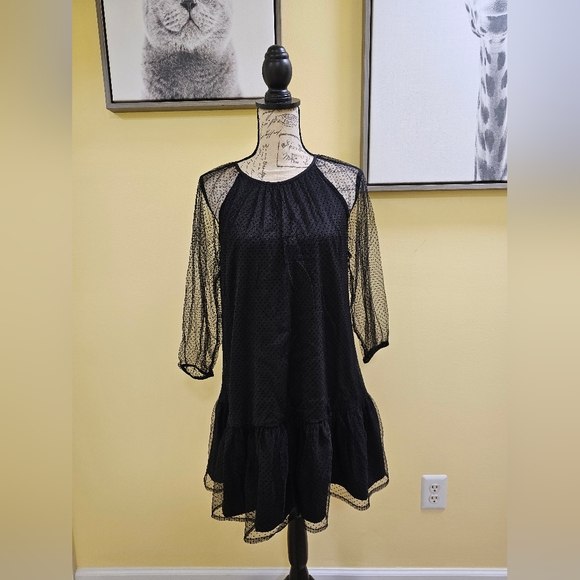 LDT Dresses & Skirts - LDT Black Polka Dot Dress